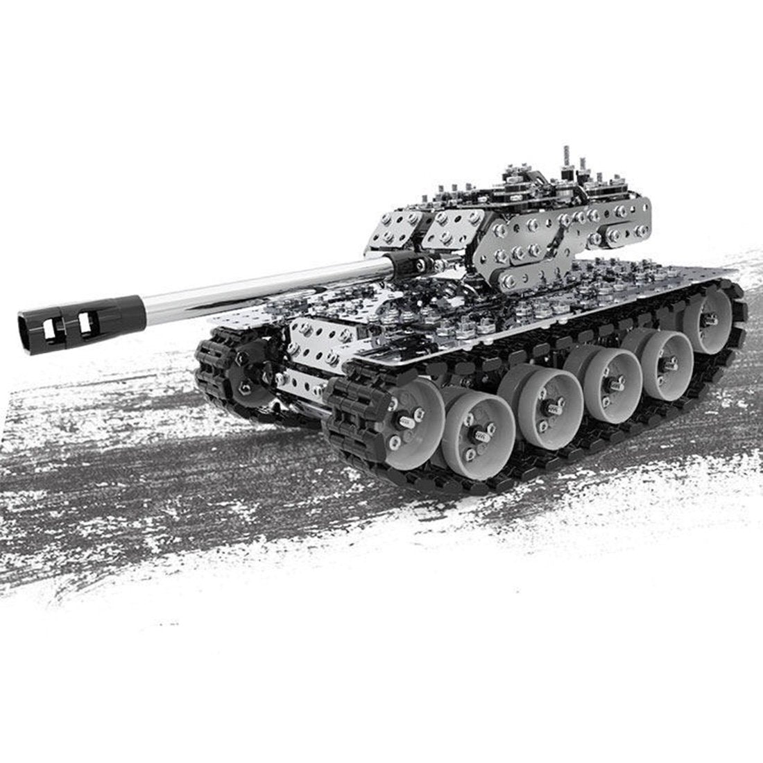 843Pcs 3D Scew Metal Mechanical Military Tank Model Kit Assembly Puzzle Toy