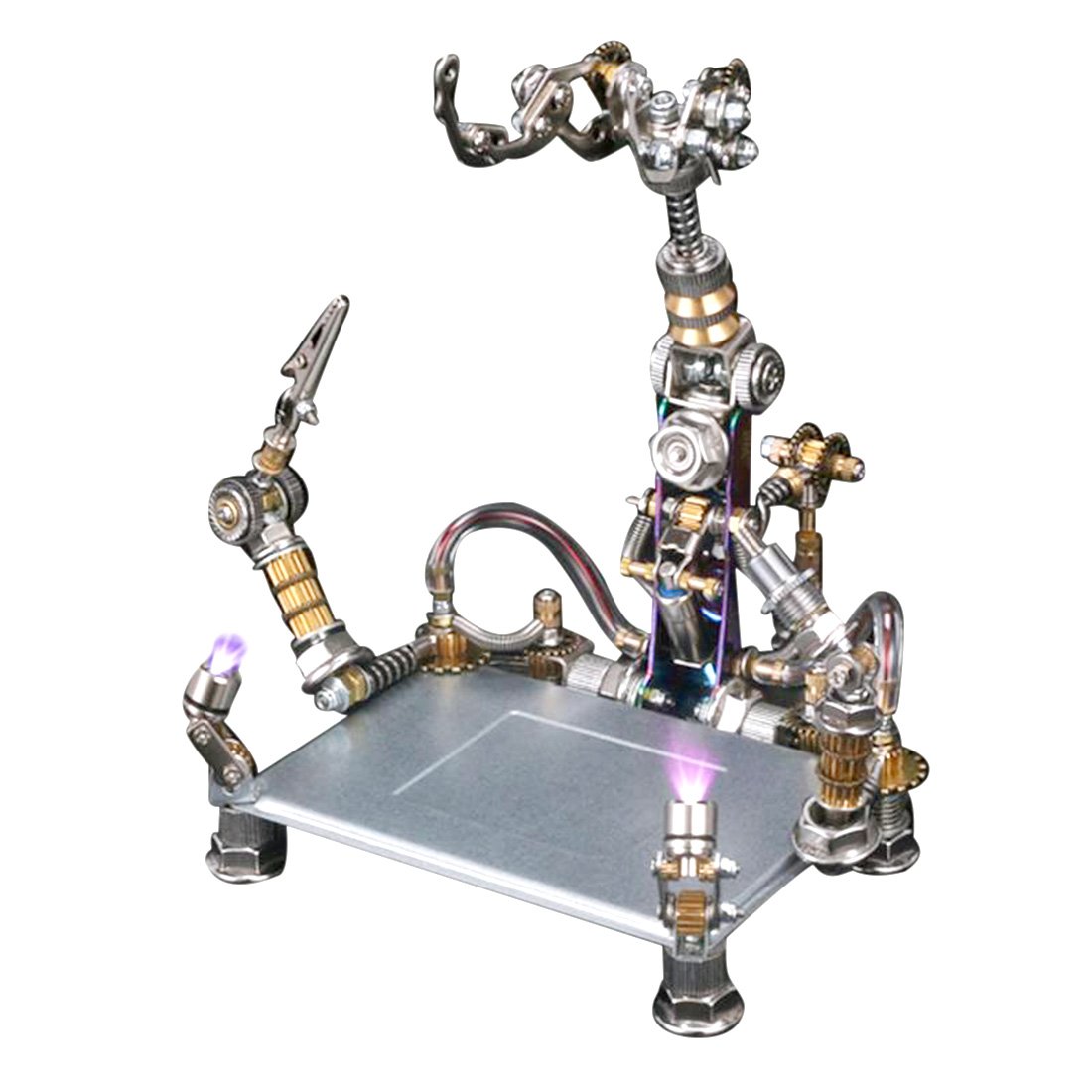 922Pcs DIY Mechanical 3D Fighting Solider Mecha with Stand Holder Assembly Kit