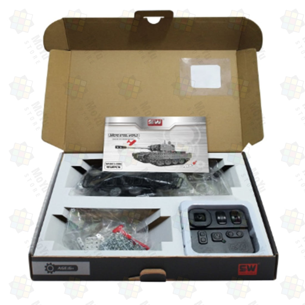 952Pcs DIY Assembly Metal 2.4G RC Tank Military Model Puzzle Toy