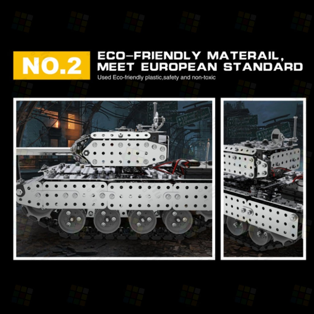952Pcs DIY Assembly Metal 2.4G RC Tank Military Model Puzzle Toy