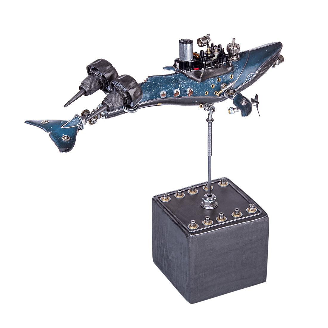 Abandoned Whale Warship Metal Steampunk Assembled Model Kits With Light 3D Handmade Crafts