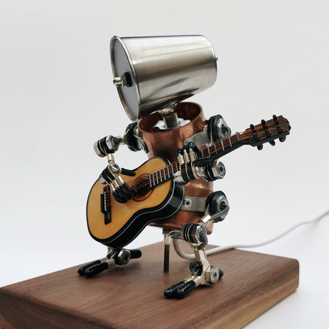 Steampunk Style Assembled 3D Metal Musician Bassists Model Lamp 2-IN-1Desk Decor Crafts