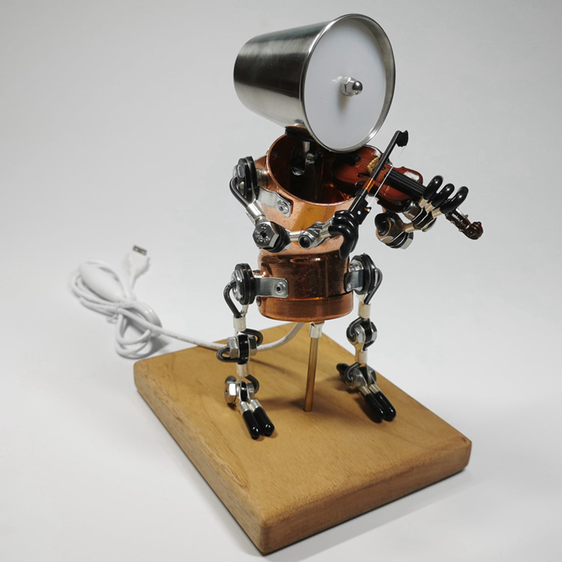 Steampunk Style Assembled 3D Metal Musician Bassists Model Lamp 2-IN-1Desk Decor Crafts
