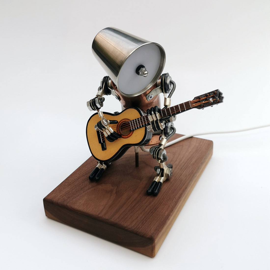 Steampunk Style Assembled 3D Metal Musician Bassists Model Lamp 2-IN-1Desk Decor Crafts