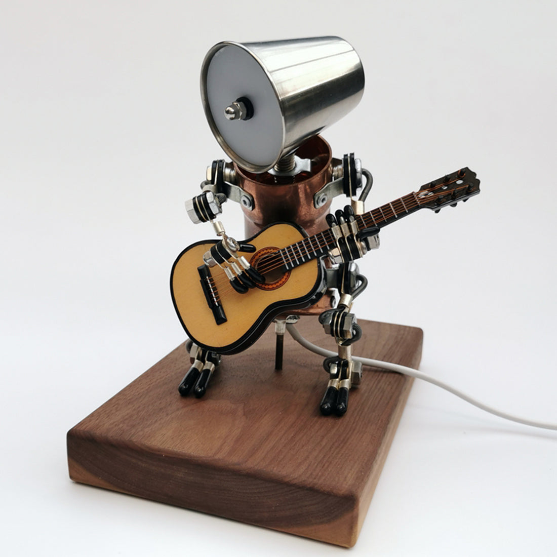 Steampunk Style Assembled 3D Metal Musician Bassists Model Lamp 2-IN-1Desk Decor Crafts