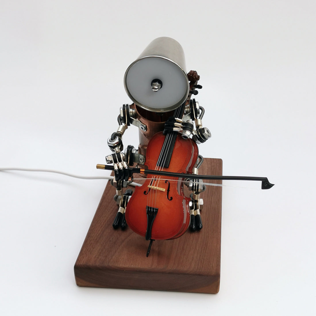 Steampunk Style Assembled 3D Metal Musician Bassists Model Lamp 2-IN-1Desk Decor Crafts