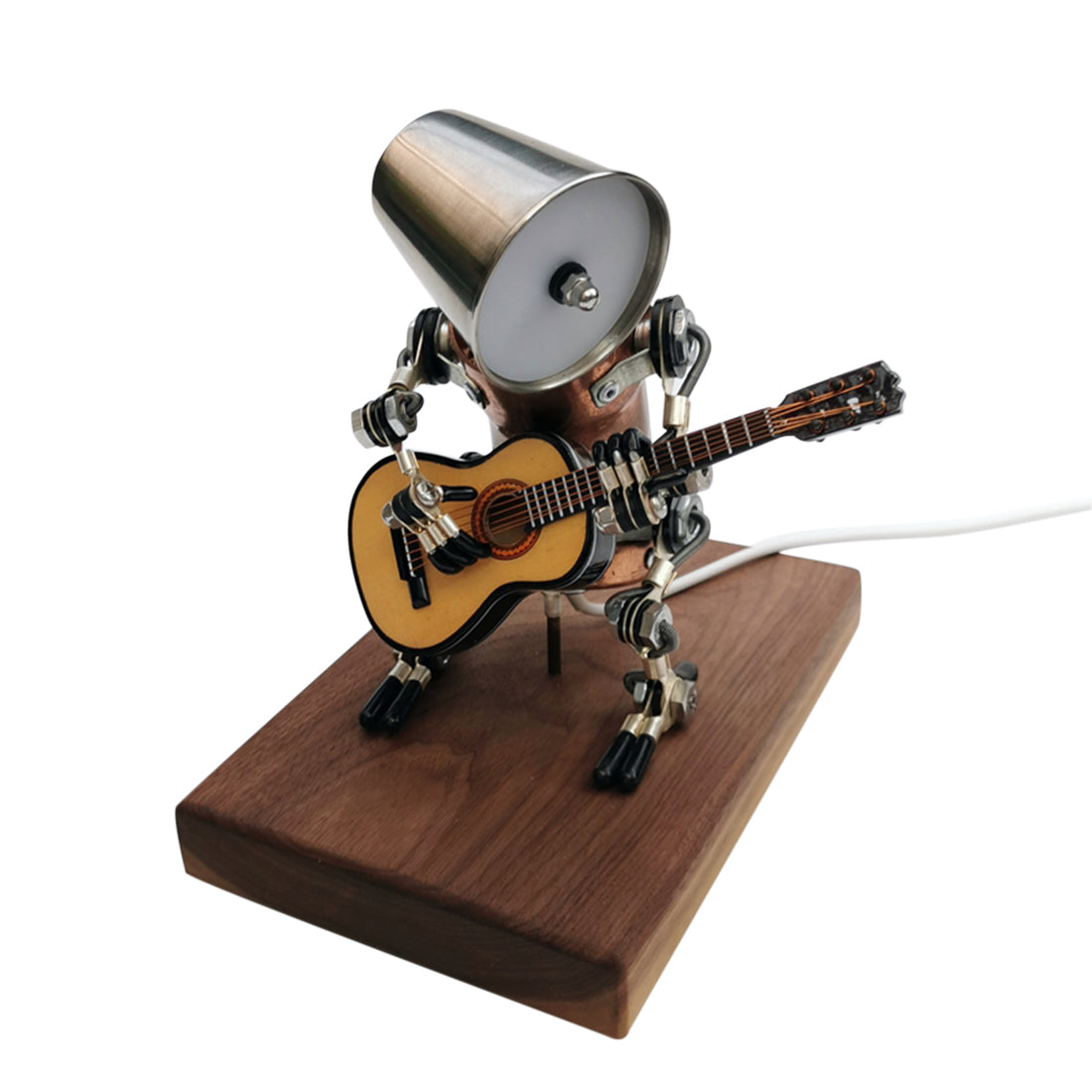 Steampunk Style Assembled 3D Metal Musician Bassists Model Lamp 2-IN-1Desk Decor Crafts