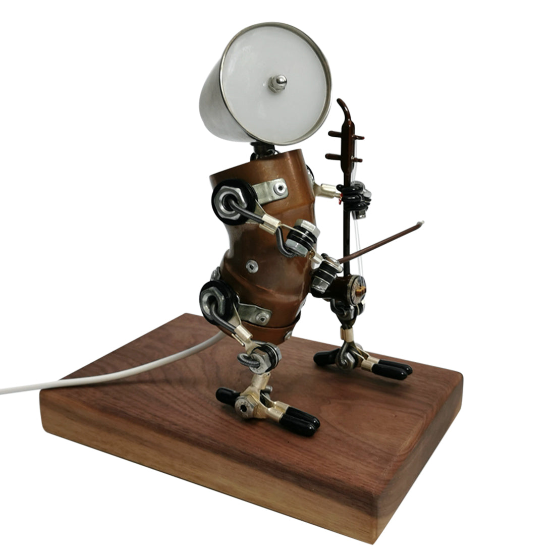 Steampunk Style Assembled 3D Metal Musician Bassists Model Lamp 2-IN-1Desk Decor Crafts