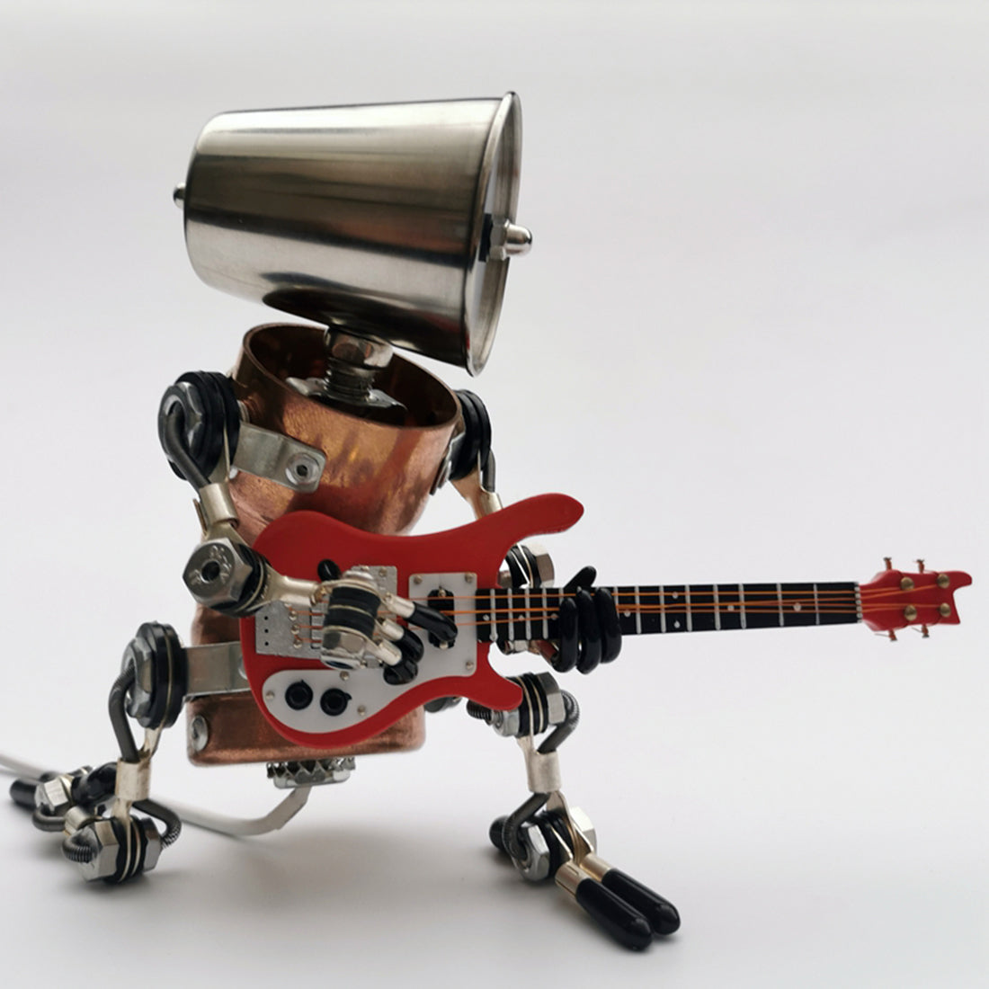 Steampunk Style Assembled 3D Metal Musician Bassists Model Lamp 2-IN-1Desk Decor Crafts