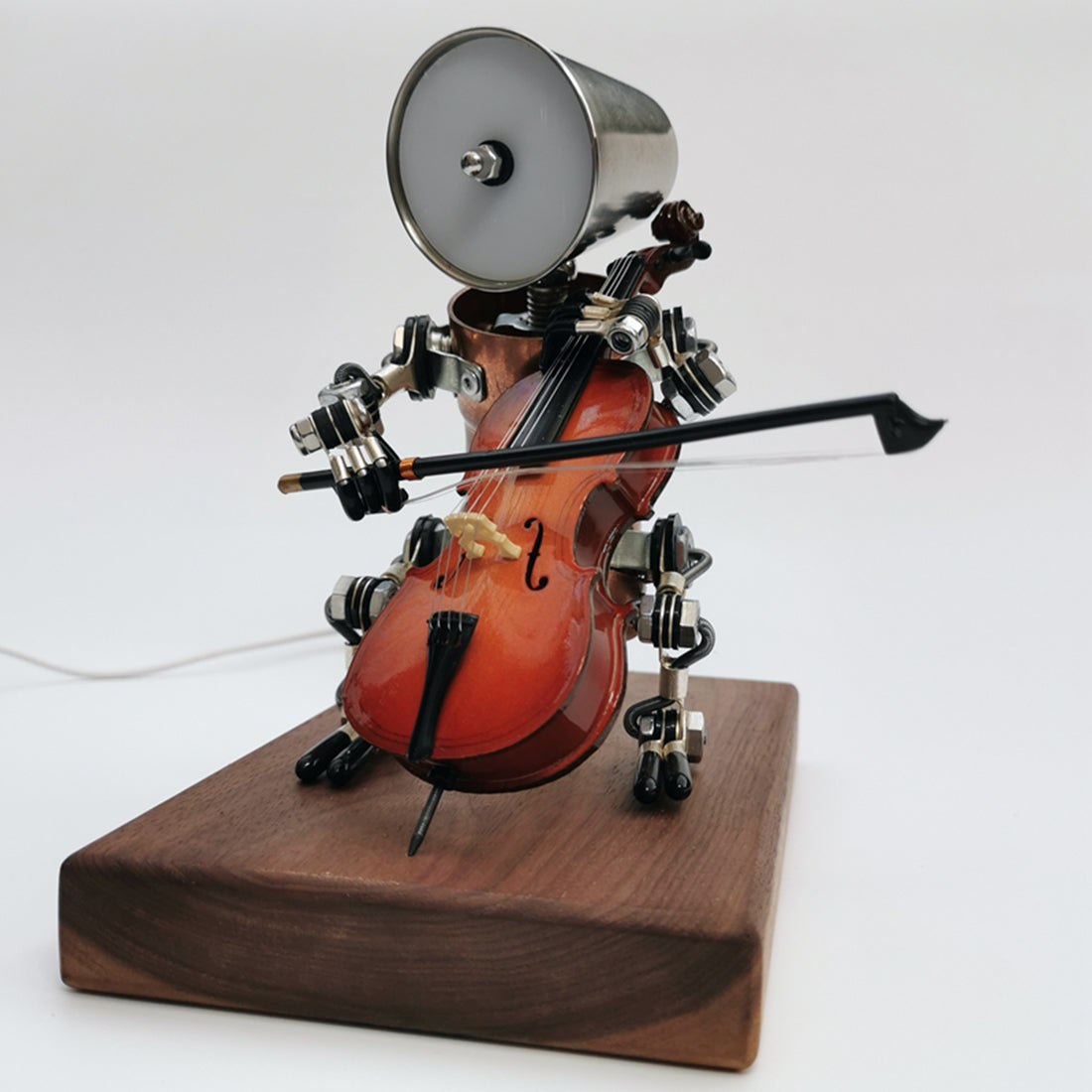 Steampunk Style Assembled 3D Metal Musician Bassists Model Lamp 2-IN-1Desk Decor Crafts