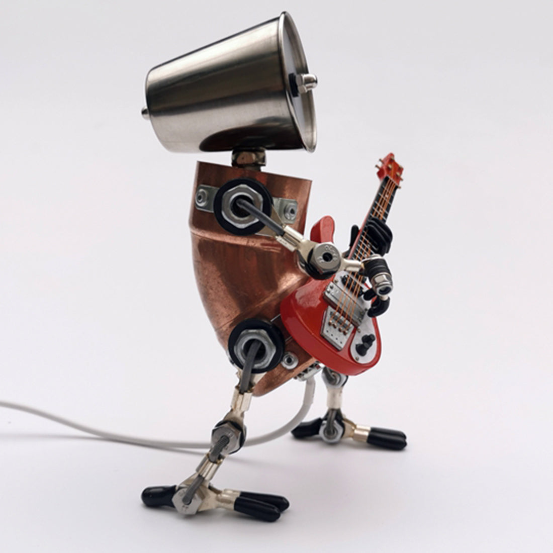 Steampunk Style Assembled 3D Metal Musician Bassists Model Lamp 2-IN-1Desk Decor Crafts