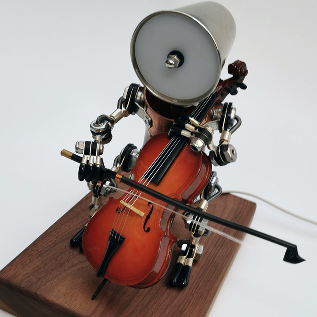 Steampunk Style Assembled 3D Metal Musician Bassists Model Lamp 2-IN-1Desk Decor Crafts