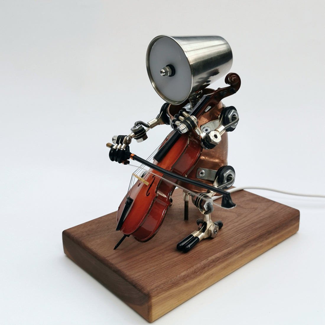 Steampunk Style Assembled 3D Metal Musician Bassists Model Lamp 2-IN-1Desk Decor Crafts
