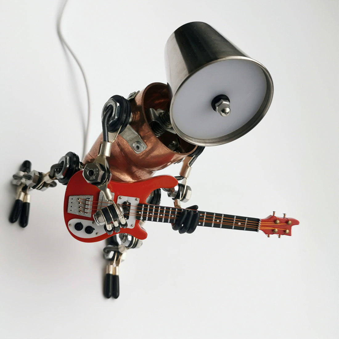 Steampunk Style Assembled 3D Metal Musician Bassists Model Lamp 2-IN-1Desk Decor Crafts