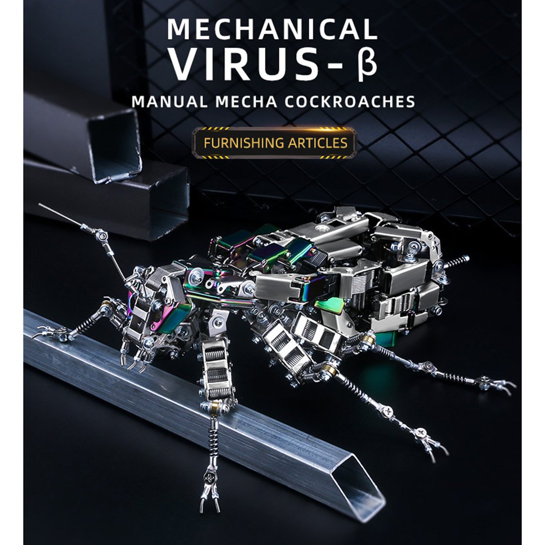 Customized 995pcs Mechanical Cockroach Mecha Metal Assembled Insect Model with Bluetooth Speaker