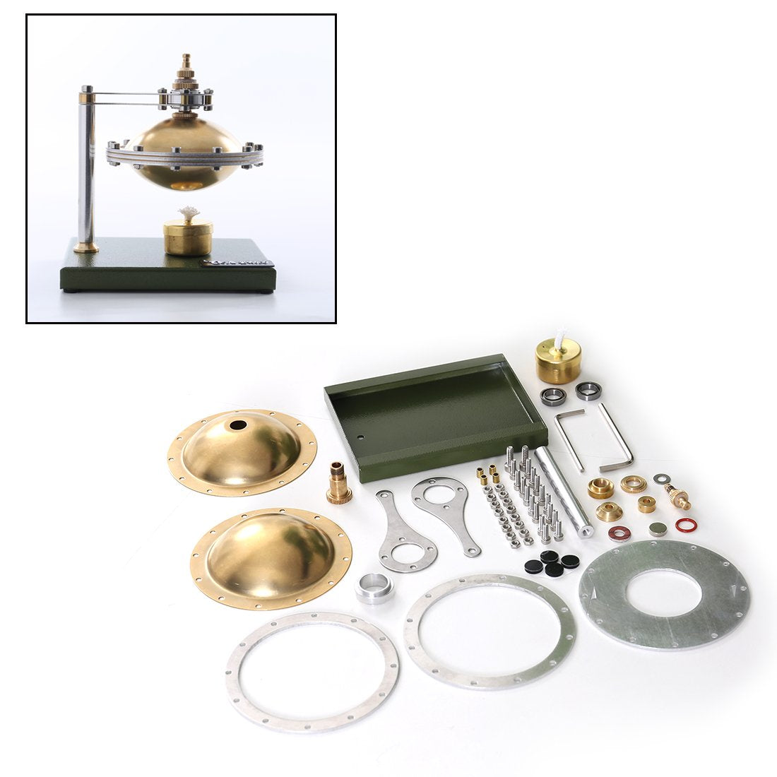 DIY Assemble UFO Shape Metal Alcohol Powered Spin Suspension Steam Stirling Engine Model Education Toy