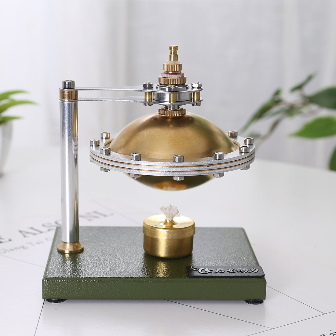 DIY Assemble UFO Shape Metal Alcohol Powered Spin Suspension Steam Stirling Engine Model Education Toy