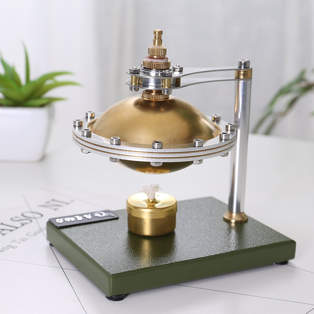 DIY Assemble UFO Shape Metal Alcohol Powered Spin Suspension Steam Stirling Engine Model Education Toy