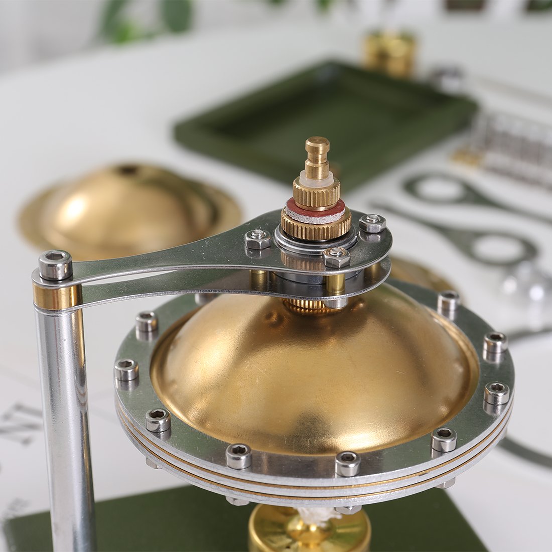 DIY Assemble UFO Shape Metal Alcohol Powered Spin Suspension Steam Stirling Engine Model Education Toy