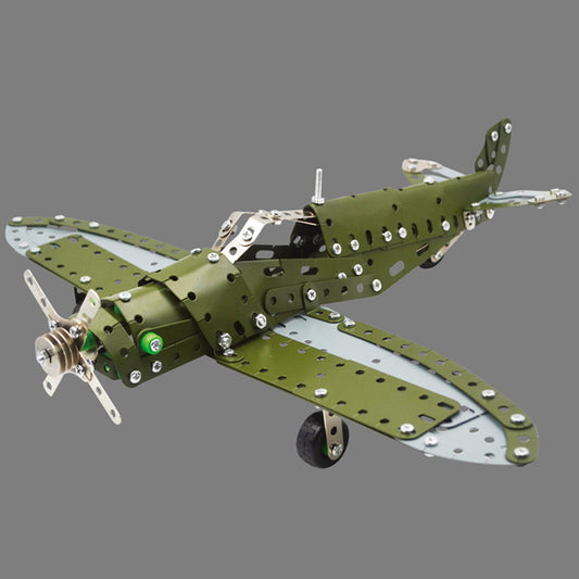 Kit de ensamblaje de avión bombardero militar clásico de metal 3D verde para armar