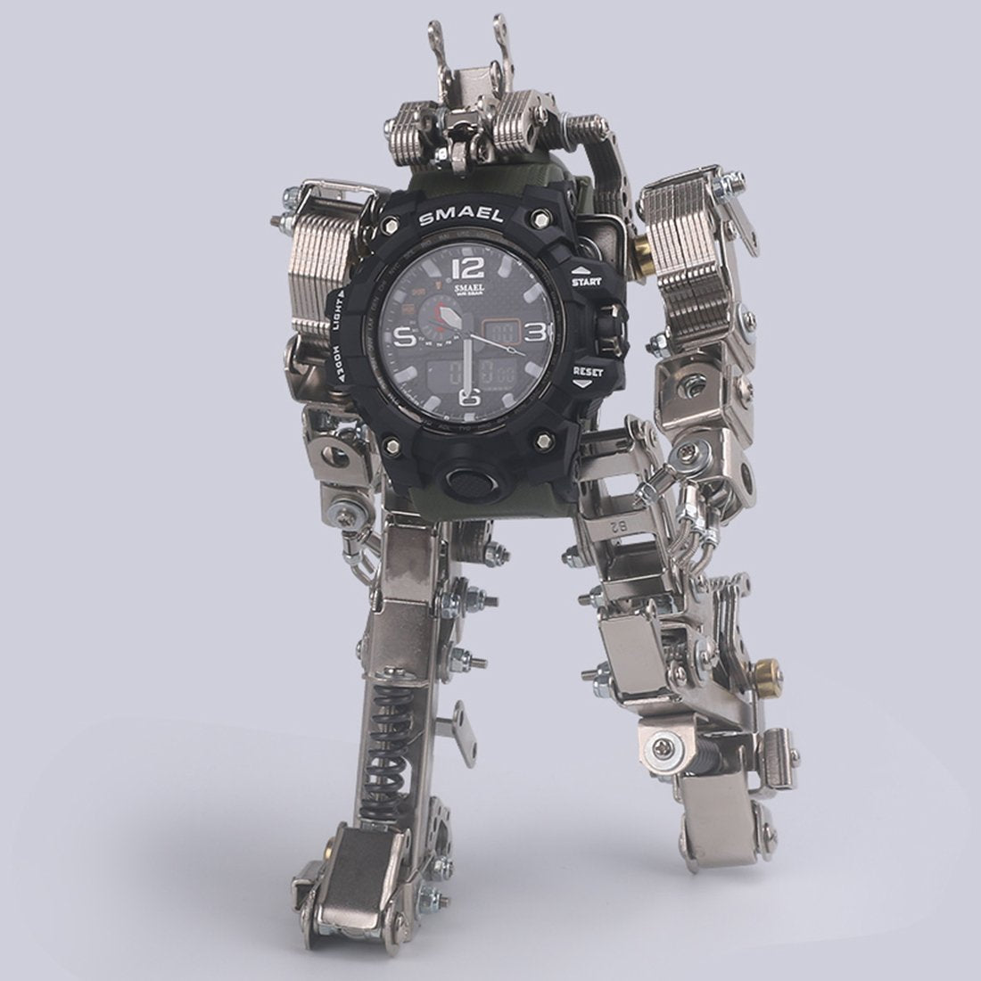 DIY Metal Assembly Robot Mecha Model 3D Puzzle Kits with Watch