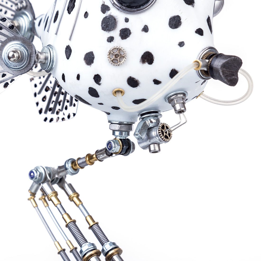 Metal Black & White Cowfish Model Kits 3D Handmade Assembled Steampunk Crafts for Home Decor