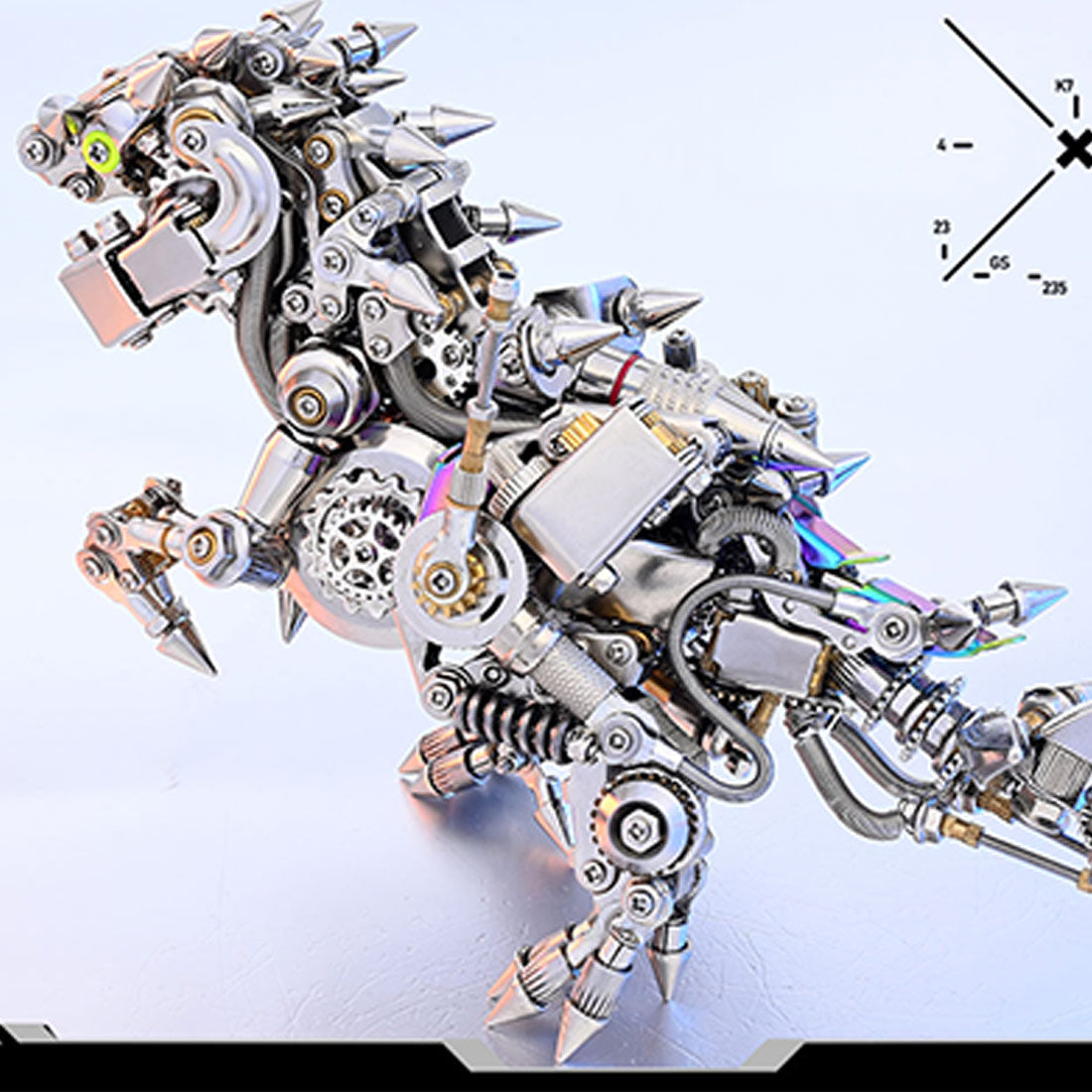 Miniature T Rex Dinosaur Cyberpunk 3D Metal Puzzes for Adults 1110+PCS