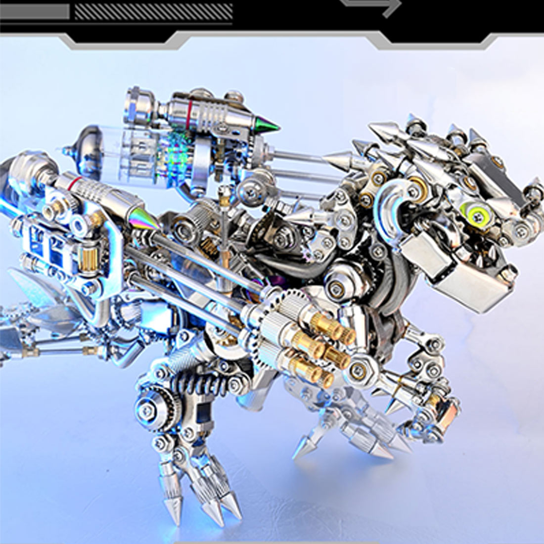 Miniature T Rex Dinosaur Cyberpunk 3D Metal Puzzes for Adults 1110+PCS