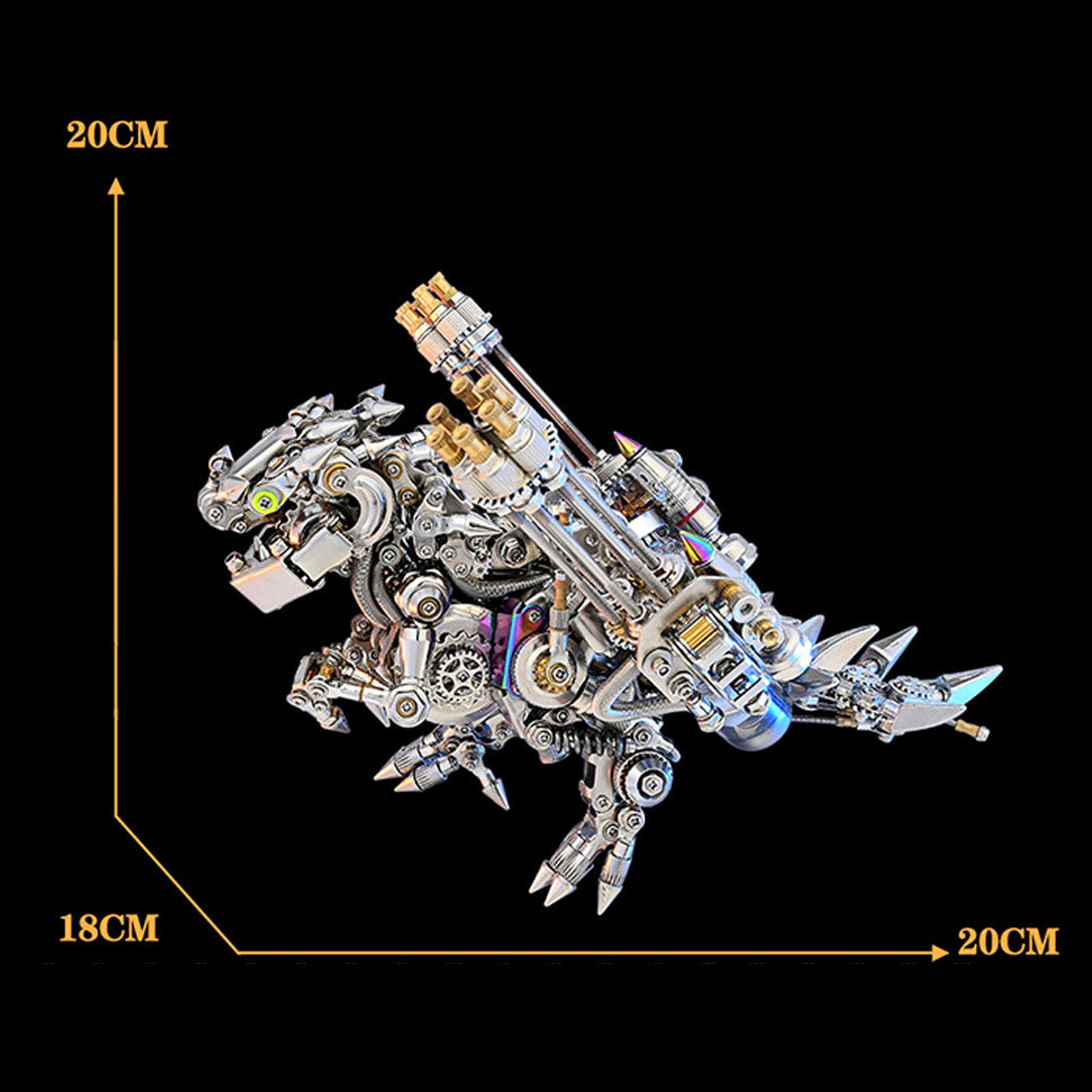 Miniature T Rex Dinosaur Cyberpunk 3D Metal Puzzes for Adults 1110+PCS
