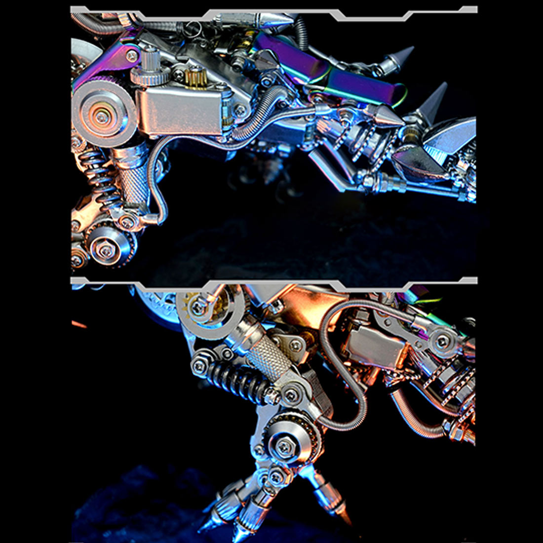 Miniature T Rex Dinosaur Cyberpunk 3D Metal Puzzes for Adults 1110+PCS