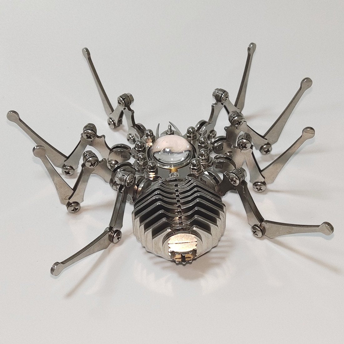 Punk Style 3D Metal Assembled Spider Wall Clock Model for Home Decor