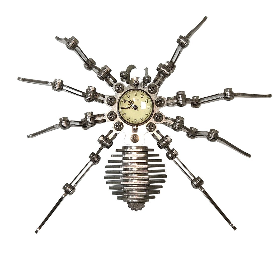Punk Style 3D Metal Assembled Spider Wall Clock Model for Home Decor