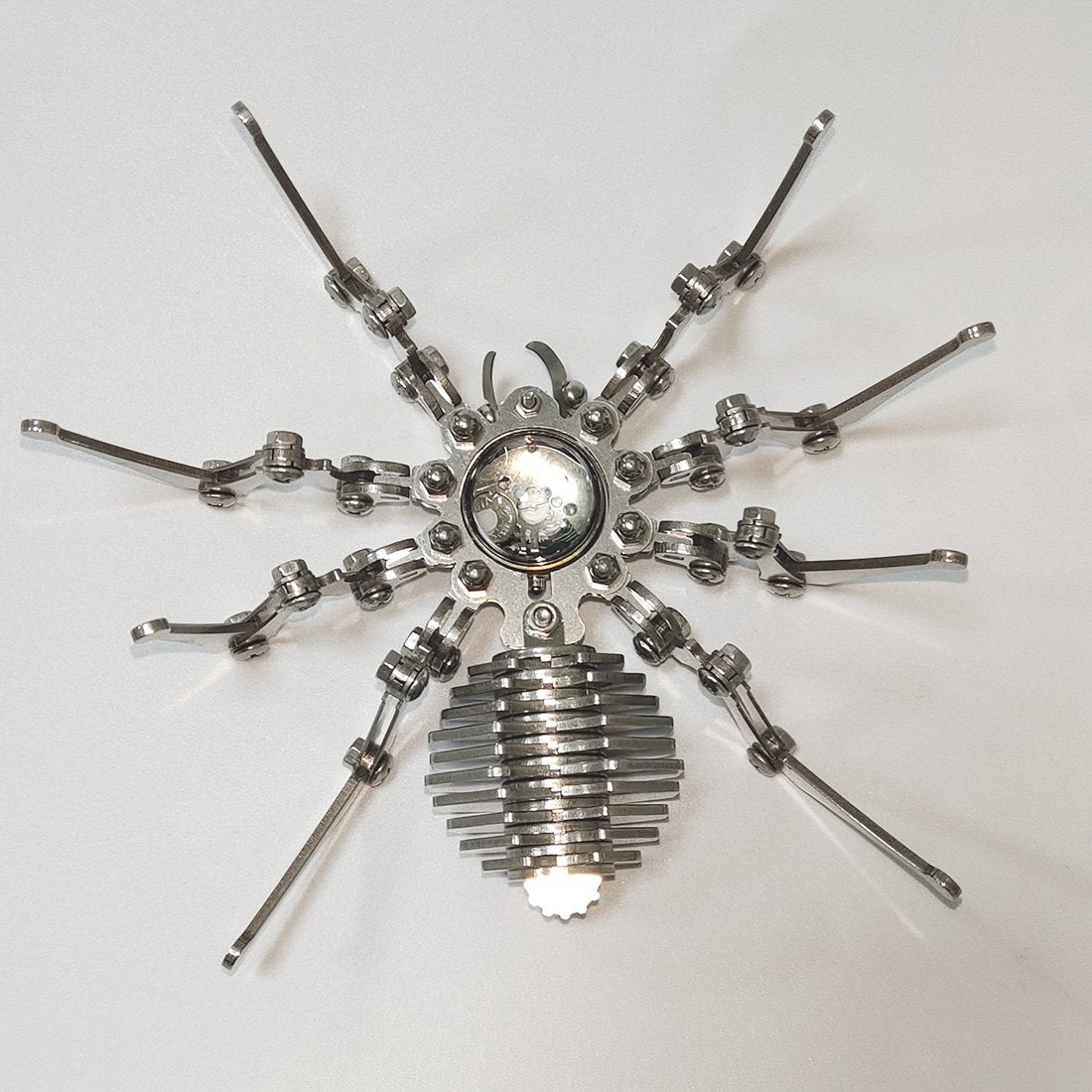 Punk Style 3D Metal Assembled Spider Wall Clock Model for Home Decor