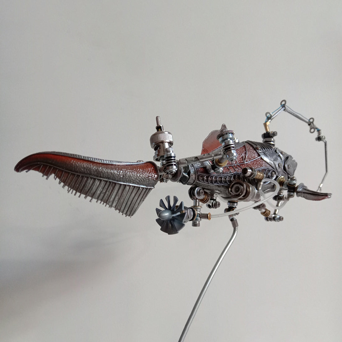 Steampunk Metal Dunkleosteus Terrelli Antique Red Fish Assembled Model Kit Handmade Sculpture