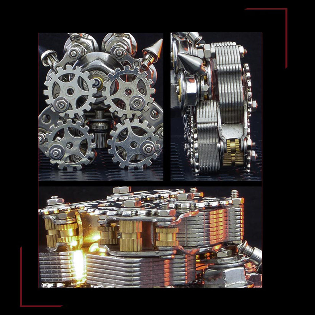 Tiger Paw Base 100PCS+ 3D Metal Model Kits Assembly DIY with Light