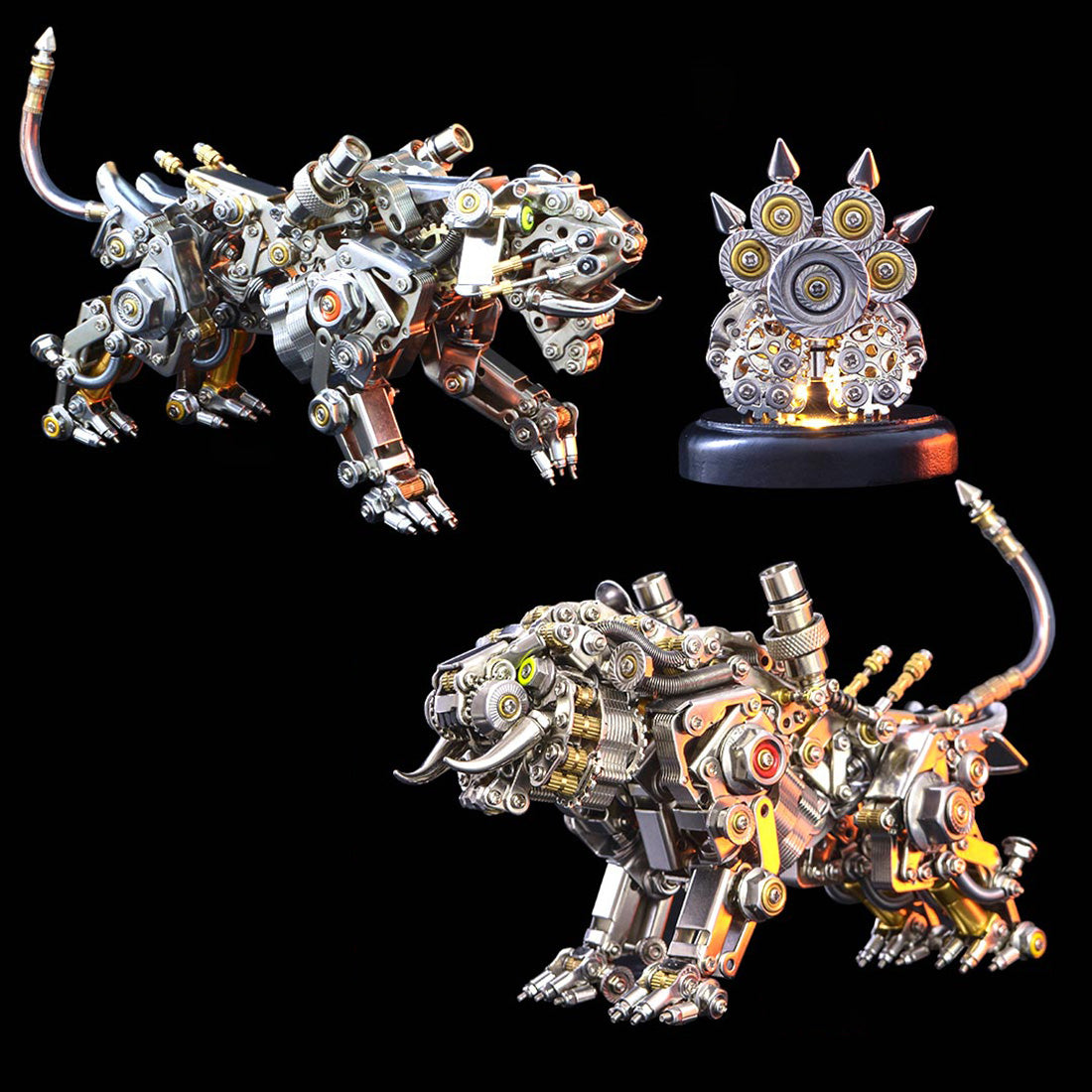 Tiger Paw Base 100PCS+ 3D Metal Model Kits Assembly DIY with Light
