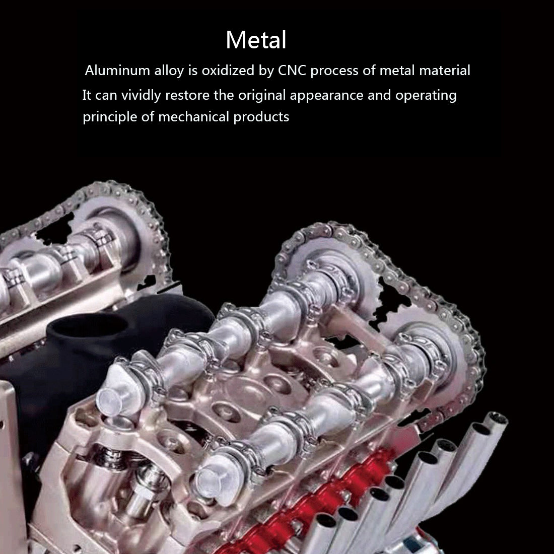 V8 Engine TECHING 3D Metal Mechanical Engine Model Science Experiment Boys Toy 500+Pcs