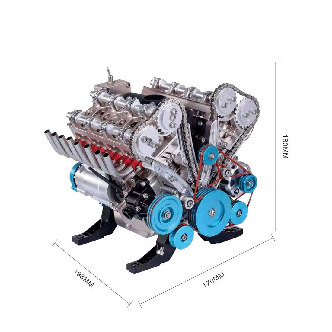 V8 Engine TECHING 3D Metal Mechanical Engine Model Science Experiment Boys Toy 500+Pcs