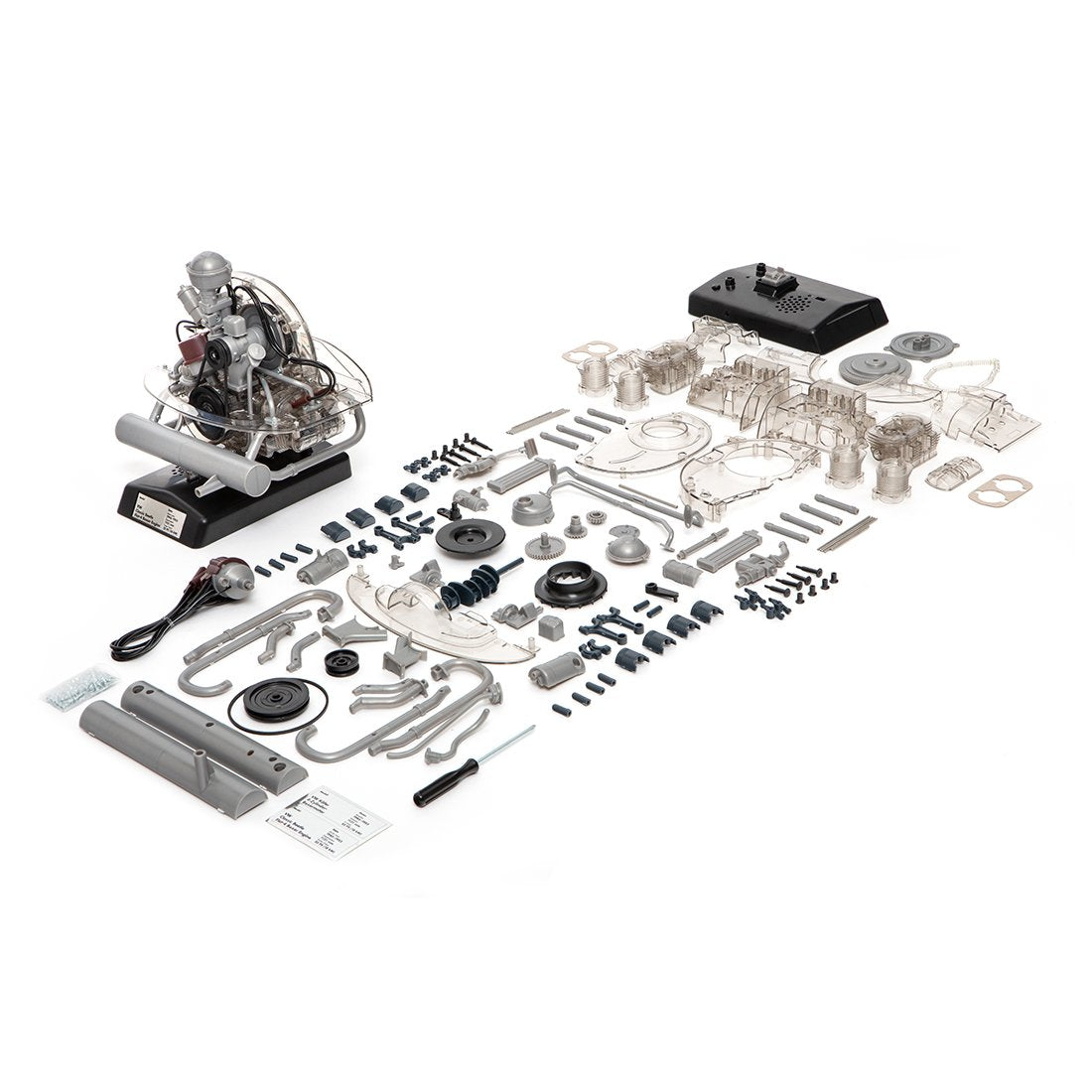 Volkswagen Beetle Simulation Mini 4 Cylinder Engine Electric Model Visual Runnable Engine DIY Steam Toy