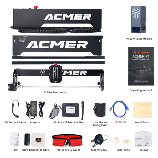 Official Refurbished-ACMER P1 20W Laser Engraver Cutting Machine