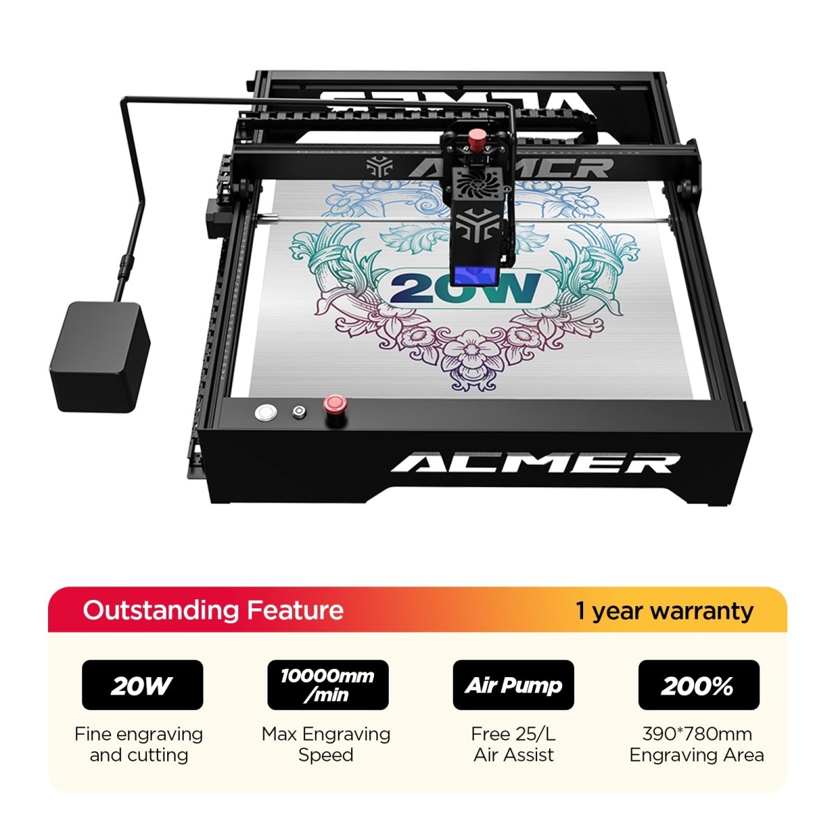 Official Refurbished-ACMER P1 20W Laser Engraver Cutting Machine