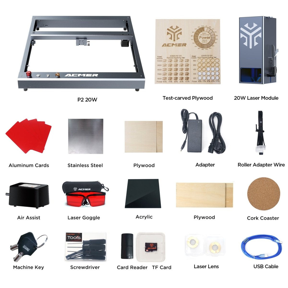 Official Refurbished-ACMER P2 20W Laser Engraver Cutting Machine
