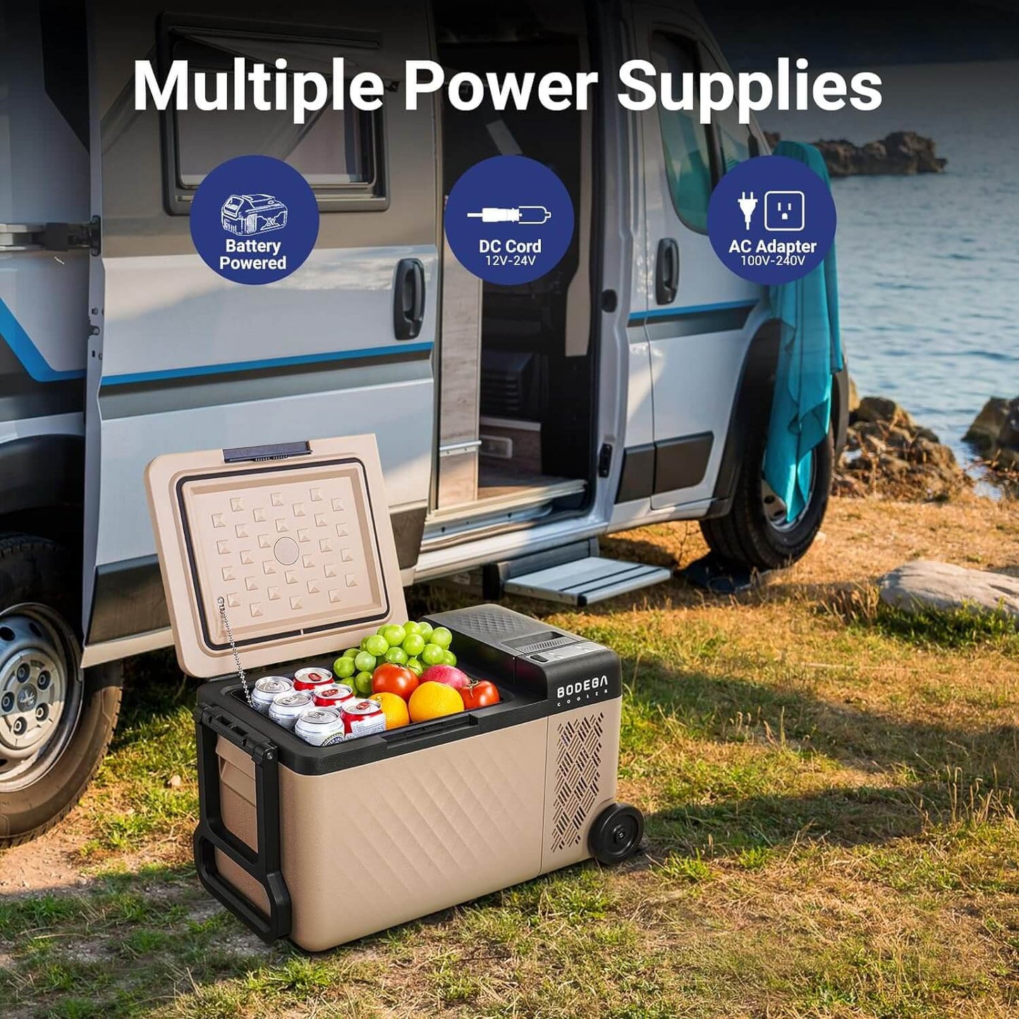 BODEGAcooler Small Portable Refrigerator 20/25QT With Wheels