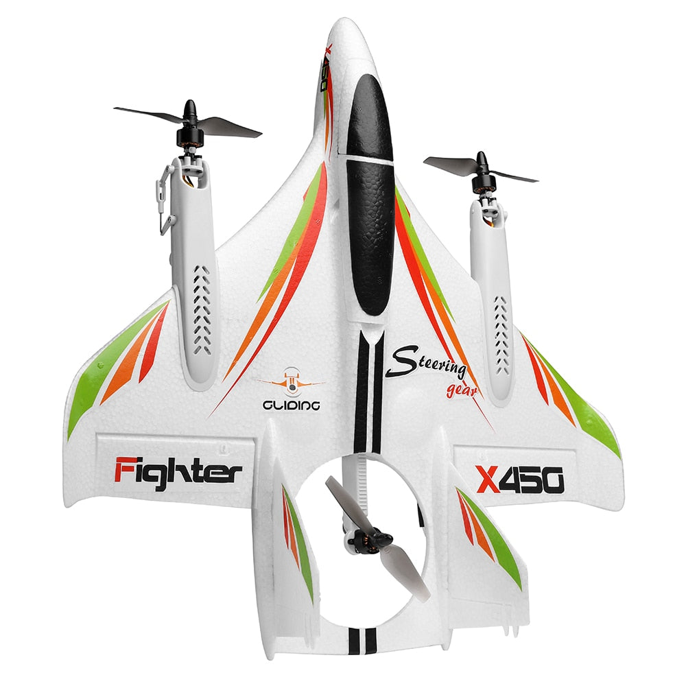 RC Plane WLtoys X450 2.4G 6CH 3D/6G Brushless Motor Vertical Take-Off LED Light RC Glider Toys