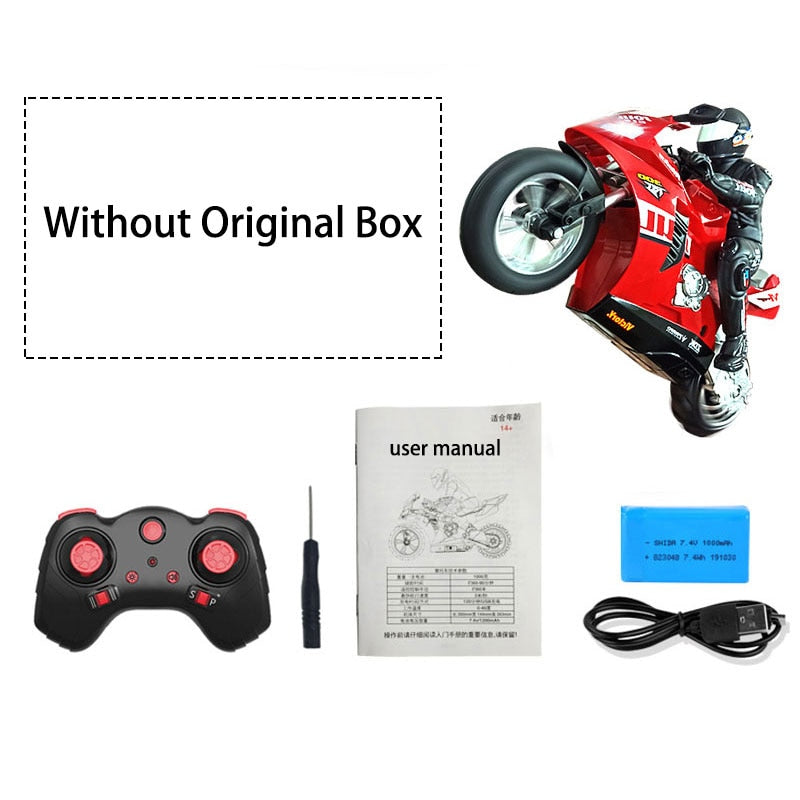 RC Motorcycle Upgraded 1:6 Self Balanced 360°rotating 6-axis gyro sound/light effect Stunt Car Toys