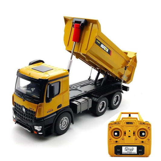 سيارة هوينا 1582 سبيكة تفريغ التحكم عن بعد كبيرة الحجم 1:14 10CH شاحنة نقل الألغام ألعاب