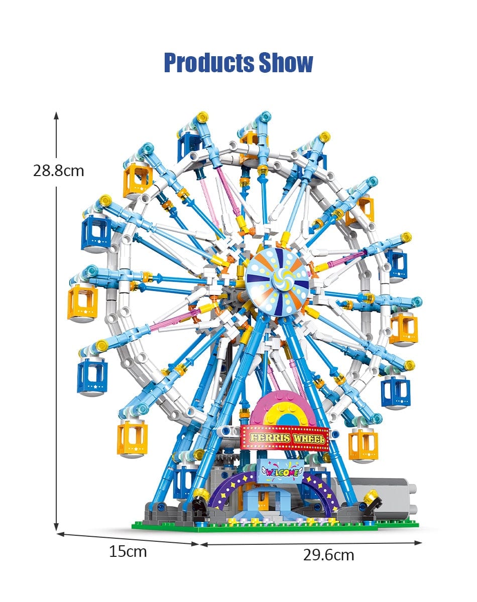 MOC Technical Rotating Ferris Wheel Building Blocks and Electric Bricks