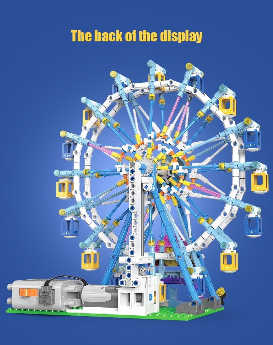 MOC Technical Rotating Ferris Wheel Building Blocks and Electric Bricks