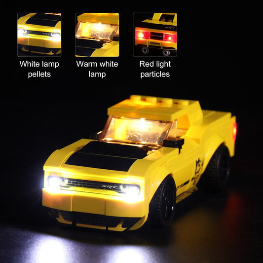 Kit de luces LEGO Dodge Challenger SRT Demon Charger R/T n.° 75893