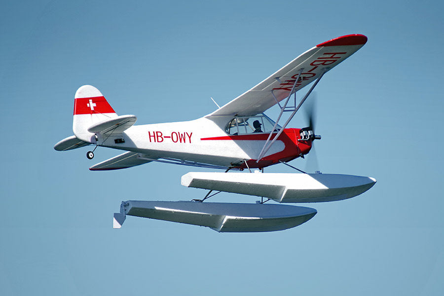 FMS 1400mm (55.1") J‑3 Cub V4 with Floats & Reflex V2, PNP